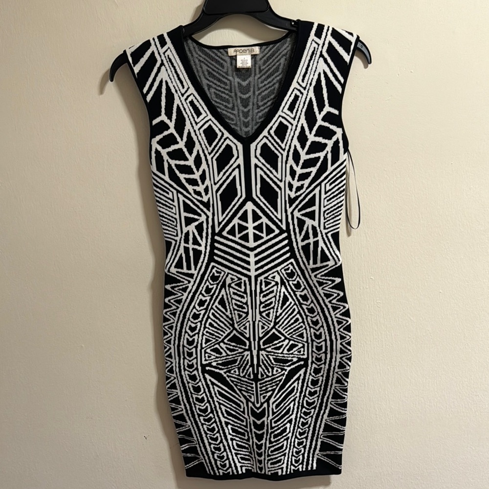 Arden B Black and White Bodycon Mini Dress